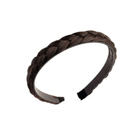 Set of 2 Pcs Headband Braided Hair Plaited Headband with Teeth for Women Girl Dark Brown