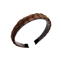 Set of 2 Pcs Headband Braided Hair Plaited Headband with Teeth for Women Girl Light Brown