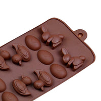 Set of 2 Pcs Silicone Bunny Egg Duckling Chocolate Mold Cake Ice Cube Cookie Mould