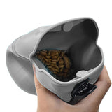 Pet Dog Silicone Training Treat Bag with Clip Pet Feeder Gray