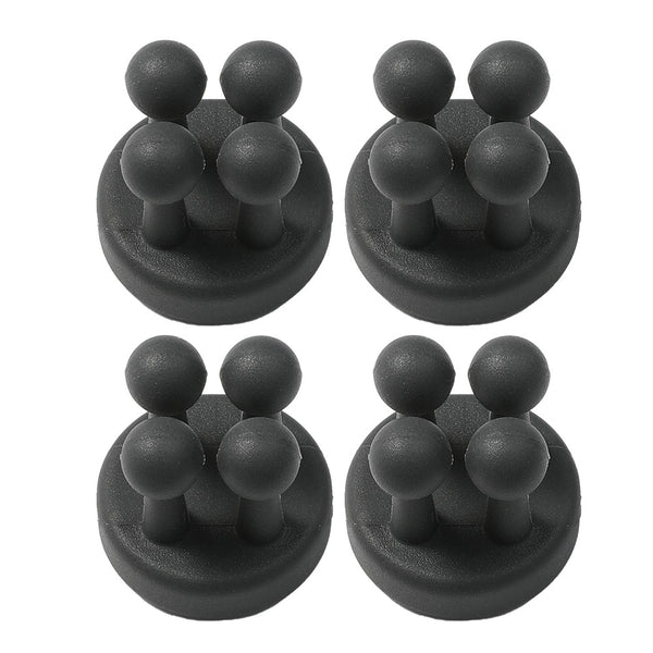 4Pcs Silicone Self Adhesive Hooks Multifunctional Wall Traceless Hook for Wall Bathroom Kitchen Black