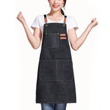 Cotton Apron with Pockets for Kitchen Cooking Baking Black