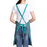 Cotton Apron with Pockets for Kitchen Cooking Baking Turquoise