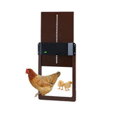 Automatic Chicken Coop Door Opener Poultry Gate Light Sensing Chicken House Door Brown