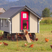 Automatic Chicken Coop Door Opener Poultry Gate Light Sensing Chicken House Door Brown