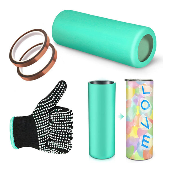 4Pcs Set Sublimation Tumblers Silicone Sleeve Kit for 20 oz Skinny Straight Blanks Cups Style 1