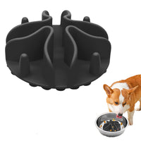 Pet Dog Slow Feeder Insert Pad Dog Bowls Silicone Slow Eating Puppy Food Bowl Pad Black