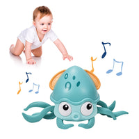 Electric Music Crawling Octopus Toy With LED Light Up for Kids Intellectual Toy Green