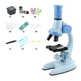 1200X Magnification Kids Microscope Toy Kit Kids Beginners Biological Microscope Kit Blue