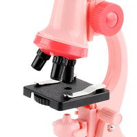 1200X Magnification Kids Microscope Toy Kit Kids Beginners Biological Microscope Kit Pink