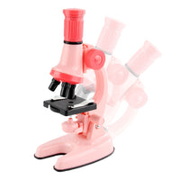 1200X Magnification Kids Microscope Toy Kit Kids Beginners Biological Microscope Kit Pink