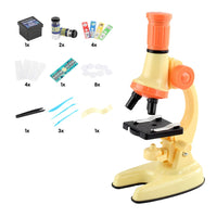 1200X Magnification Kids Microscope Toy Kit Kids Beginners Biological Microscope Kit Yellow