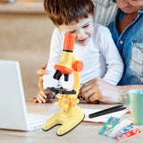 1200X Magnification Kids Microscope Toy Kit Kids Beginners Biological Microscope Kit Yellow