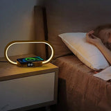 Touch Dimming USB Bedside Table Lamp with Clock 10W Fast Wireless Charger