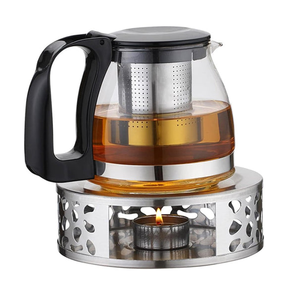 Hollow Teapot Warmer with Tealight Holder Stainless Steel Coffee Heater Teapot Heating Stove