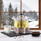 Hollow Teapot Warmer with Tealight Holder Stainless Steel Coffee Heater Teapot Heating Stove