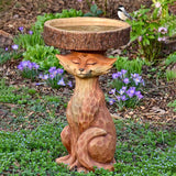 Garden Animal Figurine Bird Feeder Resin Bird Water Feeder Home Yard Decoration Style 1