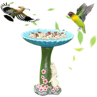 Garden Animal Figurine Bird Feeder Resin Bird Water Feeder Home Yard Decoration Style 3