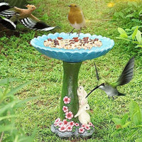 Garden Animal Figurine Bird Feeder Resin Bird Water Feeder Home Yard Decoration Style 3