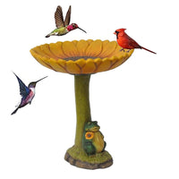 Garden Animal Figurine Bird Feeder Resin Bird Water Feeder Home Yard Decoration Style 4