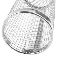 Rolling Grilling Basket Stainless Steel BBQ Grill Mesh Camping Barbecue Rack Small