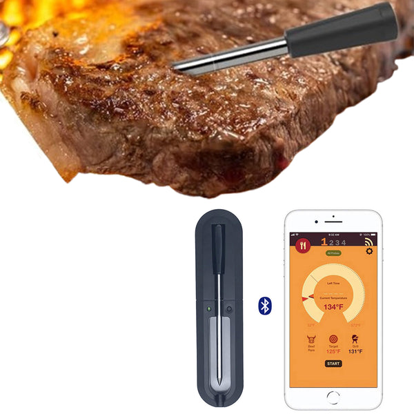 Bluetooth Smart Meat Thermometer Wireless Dual Sensors Probe for Oven Grill Rotisserie