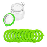 10Pcs Silicone Replacement Gasket Sealing Ring for Mason Jar Regular Wide Mouth Glass Jars Green