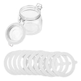 10Pcs Silicone Replacement Gasket Sealing Ring for Mason Jar Regular Wide Mouth Glass Jars White