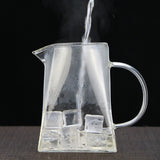 Square Glass Teapot Clear Teapot with Strainer for Tea and Coffee