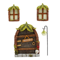 Glow in the Dark Fairy Door Windows Kit Miniature Statue Fairy Garden Decor