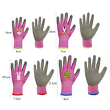 Pair of Kids Gardening Gloves Childrens Yard Work Gloves Latex Coated Garden Gloves Pink