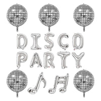 17Pcs Silver Disco Ball Balloons Birthday Party Decoration