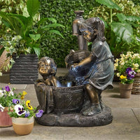 Boy and Girl Garden Statue Couple Figurine Garden Home Decoration Ornament Crafts Gifts tyle 3