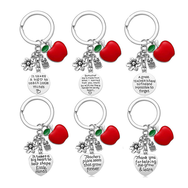 6Pcs Teacher Appreciation Keychain Teacher Key Chain Gifts Teachers’ Day Gift Teacher Birthday Gift