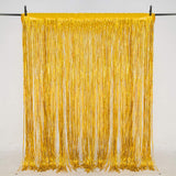 2Pcs Fringe Curtain PET Curtain Backdrop Streamers Party Decorations Gold