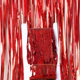 2Pcs Fringe Curtain PET Curtain Backdrop Streamers Party Decorations Red