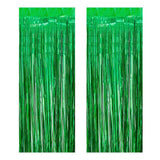 2Pcs Fringe Curtain PET Curtain Backdrop Streamers Party Decorations Green