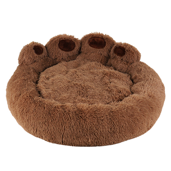 Pet Sofa Cute Bear Paw Shape Cozy Sleeping Bed for Dog Cat Coffee