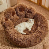 Pet Sofa Cute Bear Paw Shape Cozy Sleeping Bed for Dog Cat Coffee