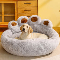 Pet Sofa Cute Bear Paw Shape Cozy Sleeping Bed for Dog Cat Grey