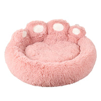 Pet Sofa Cute Bear Paw Shape Cozy Sleeping Bed for Dog Cat Pink