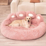 Pet Sofa Cute Bear Paw Shape Cozy Sleeping Bed for Dog Cat Pink