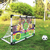 Kids Football Goal Net Set Portable Soccer Goal with Inflatable Football for Backyard Soccer Training