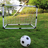 Kids Football Goal Net Set Portable Soccer Goal with Inflatable Football for Backyard Soccer Training