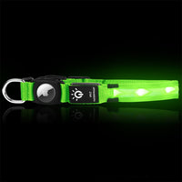 Luminous LED Pet  Dog Collar Light-up USB Rechargeable Dog Collar Green