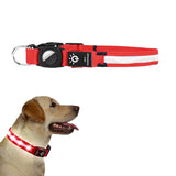 Luminous LED Pet  Dog Collar Light-up USB Rechargeable Dog Collar Red