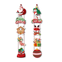 Pair of Christmas Porch Hanging Sign Xmas Door Banner Wall Christmas Tree Hanging Party Decoration