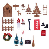 Set of 25Pcs Dollhouse Fairy House Doors Elf Door Miniature Christmas Decoration