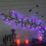 Halloween Bat Willow Vine Twig Decoration Lights Spider Bats Branches Lights