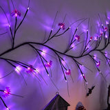 Halloween Bat Willow Vine Twig Decoration Lights Spider Bats Branches Lights